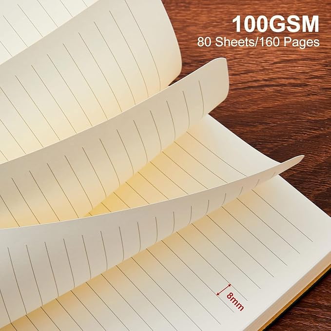 Lined Journal Notebook for Work College Ruled Note Book 7.2"x9.6" B5 PU Leather Daily Journaling 160 Pages for Women Men Writing Home School Supplies Business (Darkgreen/Darkpink) - Bloomnest