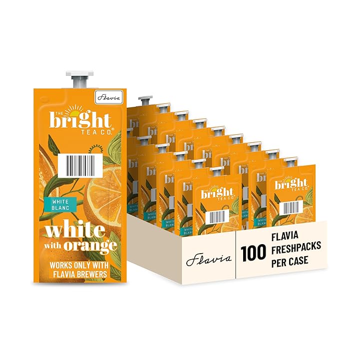 Flavia Bright Tea Co. White Tea with Orange Freshpacks works only with Flavia Brewers (Case of 100) - Bloomnest
