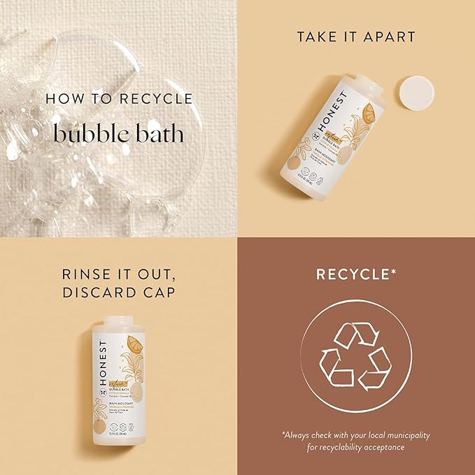 The Honest Company Foaming Bubble Bath Gentle for Baby Naturally Derived Tear-free Hypoallergenic Citrus Vanilla Refresh 12 fl oz - Bloomnest