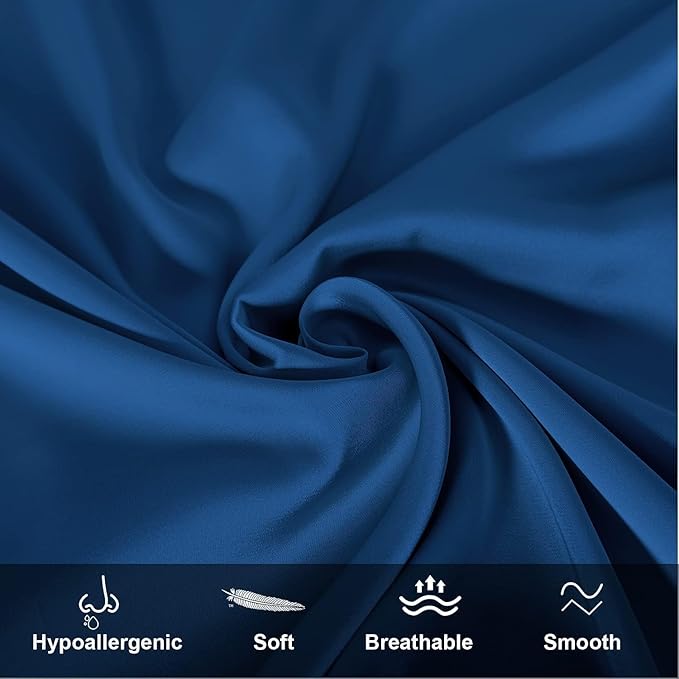 Mulberry Silk Pillowcase for Hair and Skin,Cooling Silk Pillow Case with Hidden Zipper,Allergen Proof Dual Sides Soft Breathable Smooth Silk Pillow Cover for Women (Gem Blue, Body) - Bloomnest