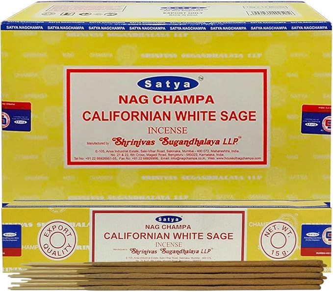 California White Sage Incense Sticks and Incense Stick Holder Bundle Insence Insense Satya - Bloomnest