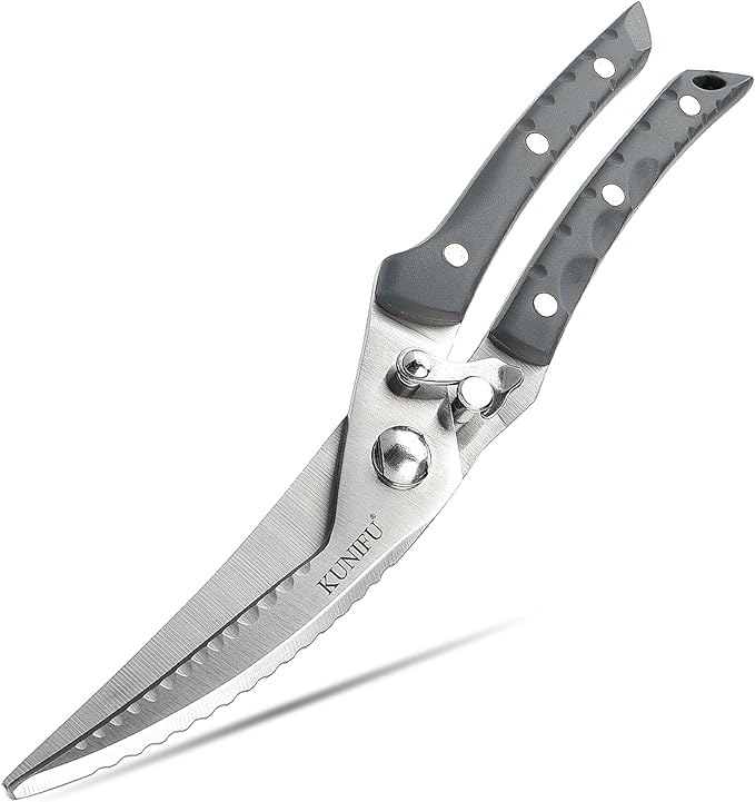 KUNIFU Poultry Shears, All Purpose Heavy Duty Kitchen Scissors For Food Turkey Meat Chicken Herbs, Cooking Scissors Utensils, Kitchen Gadgets Gray - Bloomnest
