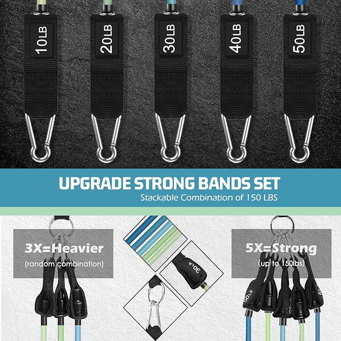 VEICK Resistance Bands, Exercise Bands, Workout Bands, Resistance Bands for Working Out with Handles for Men and Women, Exercising Bands for Fitness Weights Work Out at Home - Bloomnest
