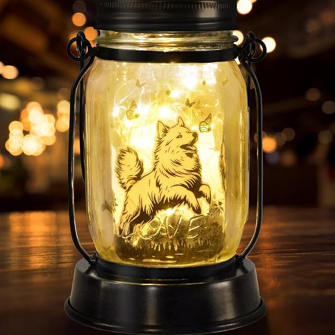 kyoryuger Samoyed Gifts for Women/Men Samoyed Dog Solar Lanterns Mom Birthday Dog Lovers Lantern Pet Loss Pet Memorial Lights Solar Garden Decoration for Yard, Patio,Backyard,Porch Torches - Bloomnest