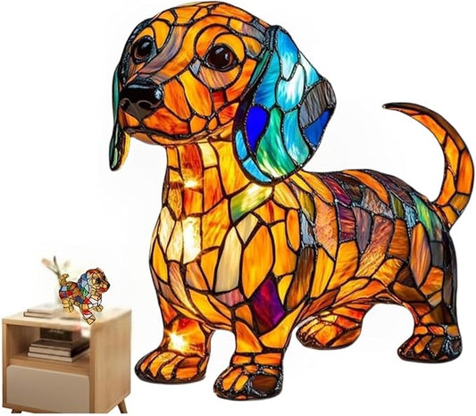 Retro Dachshund Colorful Resin Table Lamp, 3D Cute Pet LED Night Light, Dog Series Art Night Light, Fun Gift for Dog Lovers (Dachshund) - Bloomnest