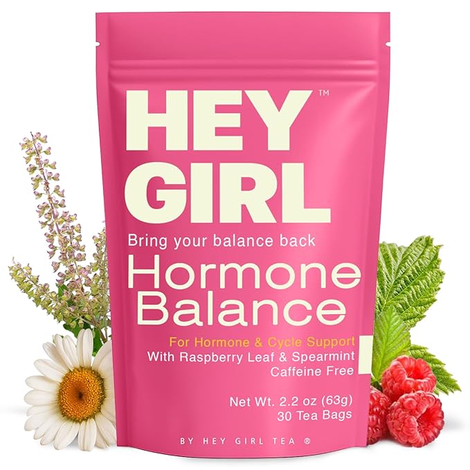Hormone Balance for Women Tea with Spearmint, Red Raspberry Leaf, Chamomile, Ginger, Nettle - For PMS, PCOS, Perimenopause & Cycle Support - Herbal Hormonal Wellness Tea Bags - Bloomnest