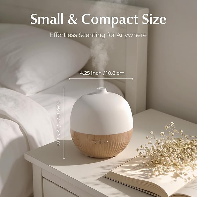 ARVIDSSON Essential Oil Diffuser, 100ml Small Aromatherapy Diffuser with Mood Light, Ultrasonic Oil Diffusers for Home, Mini Diffuser for Essential Oils, Gift for Women - Bloomnest