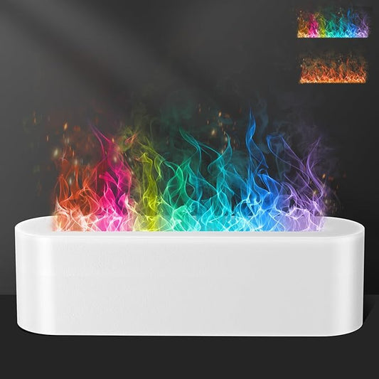 Flame Air Aroma Diffuser Humidifier, Upgraded 7 Flame Colors Aromatherapy Aroma Diffusers for Home, Bedroom, Office, Yoga, Timer & Waterless Auto Off 150ml - Bloomnest