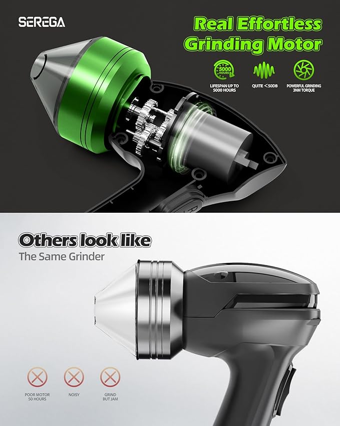 Electric Herb Grinder, Spice Grinder Electric for Kitchen, Type-C Rechargeable, Portable and Compact Design, Efficient Grinding with No Waste, Long-Lasting, Kitchen Tools - BLACK - Bloomnest