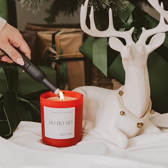 Sweet Water Decor Ho Ho Ho Christmas Scented Candles - Christmas Stocking Stuffers Soy Candles Cookies & Cloves Scent - Christmas Candles with 70 Hours Burn Time - 15Oz Red Matte Jar Wax Candles - Bloomnest