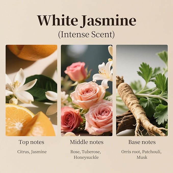Concentrated White Jasmine Diffuser Oil Luxury Hotel Scent Refill for Commercial Diffusers,Reed Diffuser,Long-Lasting Aroma,500ml(16.9fl oz) Hijoc