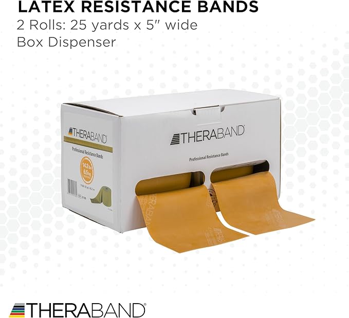 THERABAND Resistance Band, Black, Special Heavy, 50-Yard Roll, Latex Elastic Band for Exercise - Bloomnest