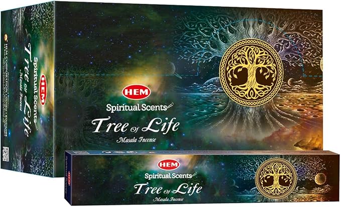 Hem Celtic Tree of Life Masala Incense Sticks | Natural Fragrance of Sandalwood for Positivity | Smudge Healing Incense for Stress Relief & Cleansing | Gift Set - Pack of 12 (15 GMS Each)