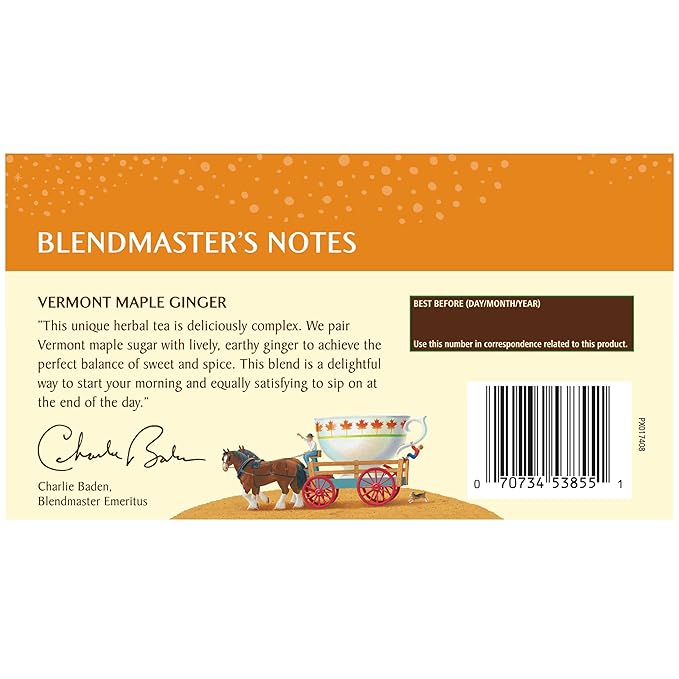 Celestial Seasonings Herbal Tea, Vermont Maple Ginger, Caffeine Free, 20 Count (Pack of 6) - Bloomnest