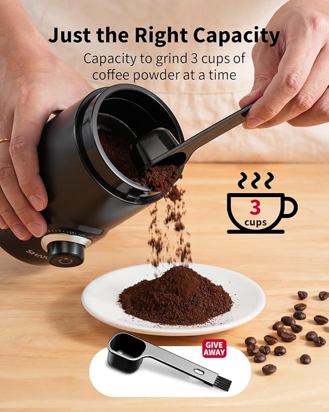 SHARDOR Electric Super Silent Blade Coffee Grinder, Timed Grind Control Rotary Knob, Adjustable Coarse to Fine for Coffee Beans, Spices & Herbs, Black - Bloomnest