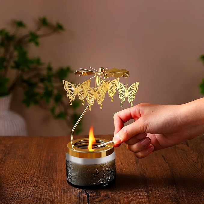 Butterfly Gifts for Women, Rotatable Candle Gifts, Vanilla Cream Scented Candles Anniversary Christmas Thanksgiving, Unique Butterfly Best Girl, Friends,Mom, Gray - Bloomnest