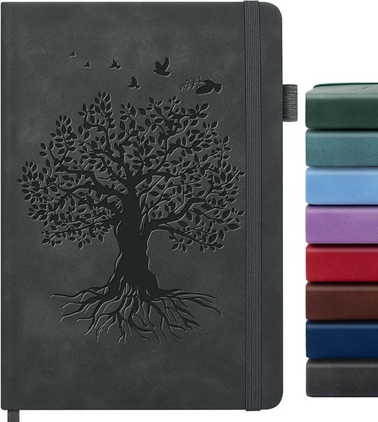 Lined Journal Notebook for Women Men, A5 Hardcover Leather Journals for Writing, 200 Pages Thick Paper, Daily Journal Notebook for Work, School, Note Taking, Business, Travel, College Ruled - Bloomnest