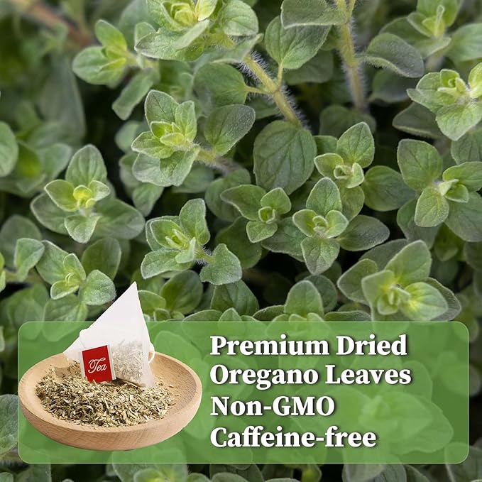 FullChea - Oregano Tea Bags, 30 Teabags, 2g/Bag - Premium Oregano Leaves - Non-GMO - Caffeine-Free - Support Digestion & Boost Immunity - Bloomnest