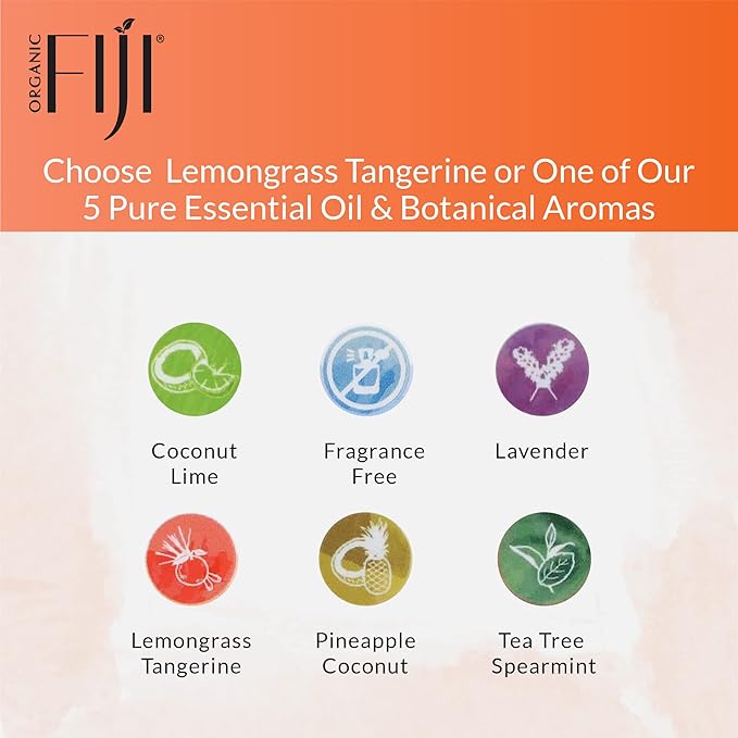 Organic Fiji Raw Cold Pressed Coconut Oil for Hair, Skin, Face & Body | Relaxing Massage Oil | Lemongrass Tangerine,12 oz for Women Men & Baby - Bloomnest