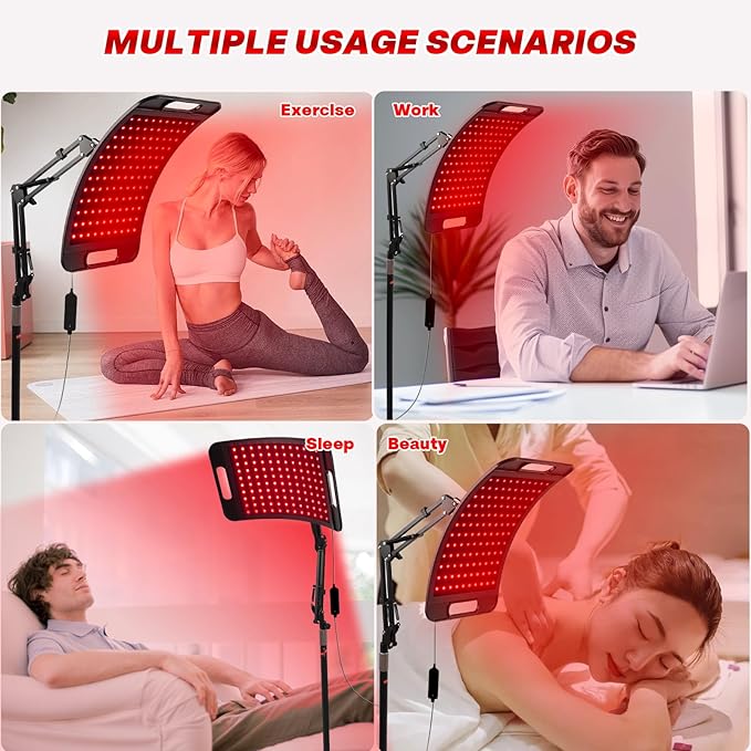 Red Light Therapy for Face and Body, 3-in-1 LED Red Infrared Light Therapy Lamp Panel 660nm / 850nm Wavelength with Adjustable Stand & Protective Goggles – Ideal Home Use Gift for Man, Women&Pet RedlighttherapyRLTisbecomingapopulartoolfornaturalhealingandrejuvenation