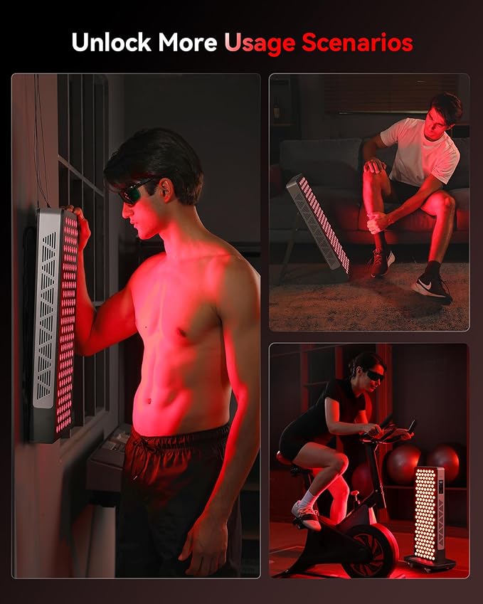 2026 Upgraded Red Light Therapy for Body Face, 4-Chip 630nm/660nm/830nm/850nm Red Light Panel with 3 Modes, Dimmable & Timer, Infrared Light Therapy for Home Office Gym, Pro 156 LEDs Flikeze