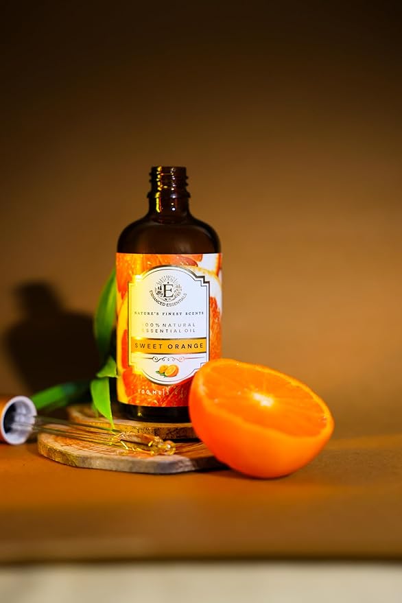 Luxurious Sweet Orange Essential Oil by Enhanced Essentials| Slow Distilled & Pure| for Home Cleaning,Aromatherapy,Bath,Perfume,Soap & Candle Making| Ideal for Business|3.38 fl oz (100 ml) - Bloomnest