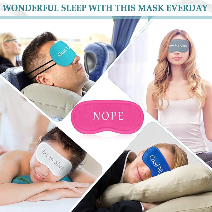 Eurzom 40 Pcs Funny Sleep Eye Mask Soft Night Sleep Mask Bulk for Sleeping Blackout Blindfolds with Adjustable Strap for Women Men Kids Travel Nap Meditation Party Gifts Favors(Colorful) - Bloomnest