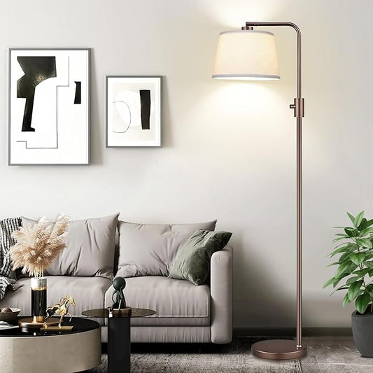Nintiue [Upgraded] Dimmable Floor Lamp, 1000 Lumens LED Edison Bulb Included, Modern Arc Standing Tall Brown Floor Lamp for Living Room Bedroom Office Dining Room - Bloomnest