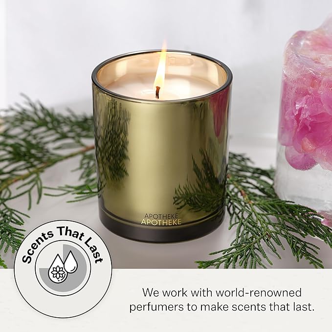 Apotheke Signature Candle Scented Candles for Home, Black Cypress - 10.5 oz Seasonal Soy Wax Jar Candle - Long-Lasting Fall Scented Fragrance with Perfume-Grade Essential Oils - Bloomnest