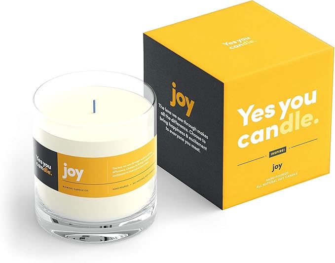 Joy, Grapefruit & Magosteen, Highly-Scented, Inspirational Soy Candle, Made in USA, Pure Essential Oils, Aromatherapy, 8 oz - Bloomnest