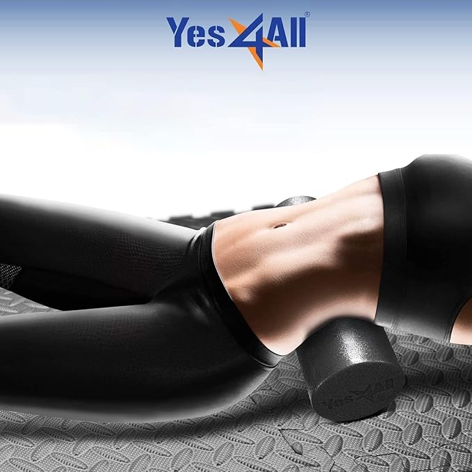 Yes4All Medium Firm Round PE Foam Roller 12, 18, 24, 36 Inches for Pilates, Yoga, Stretching, Balance & Core Exercises - Bloomnest