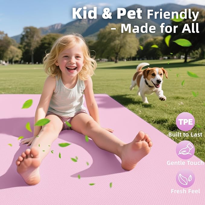 Extra Large TPE Yoga Mat 72"x35" / 78"x57" - Wide Non-Slip Mat for Yoga, Pilates & Home Gym, 6mm Thick Cushion for Comfort & Balance, Waterproof, Easy to Carry with Strap or Bag for Solo or Partner Workouts