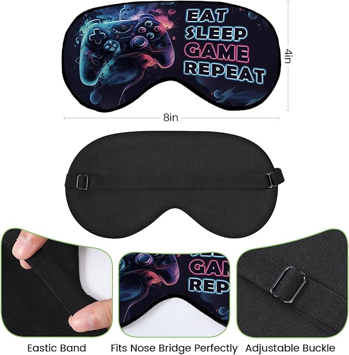2 Pcs Boys Sleep Eye Mask, Guys Blackout Sleeping Silk Mask for Kids Adult Children's Travel Eye Cover Blindfold for Game - Bloomnest