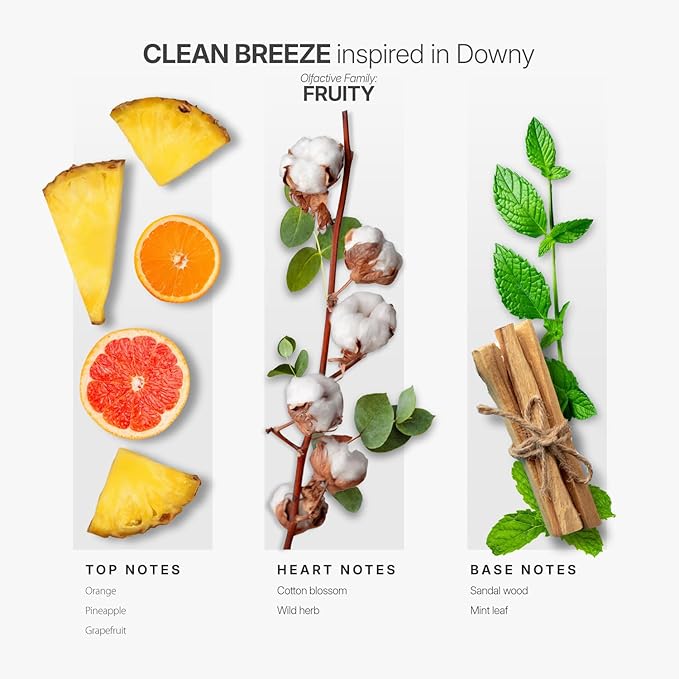 AromaPlan Scents, Clean Smelling Essential Oils, Clean Breeze Inspired by D. (5 Fl Oz /148ml)-Fresh Scent Essential Oil for Diffuser, USA Fragrance, Bigger Bottle, Bolder Aroma & Longer Lasting AromaPlan