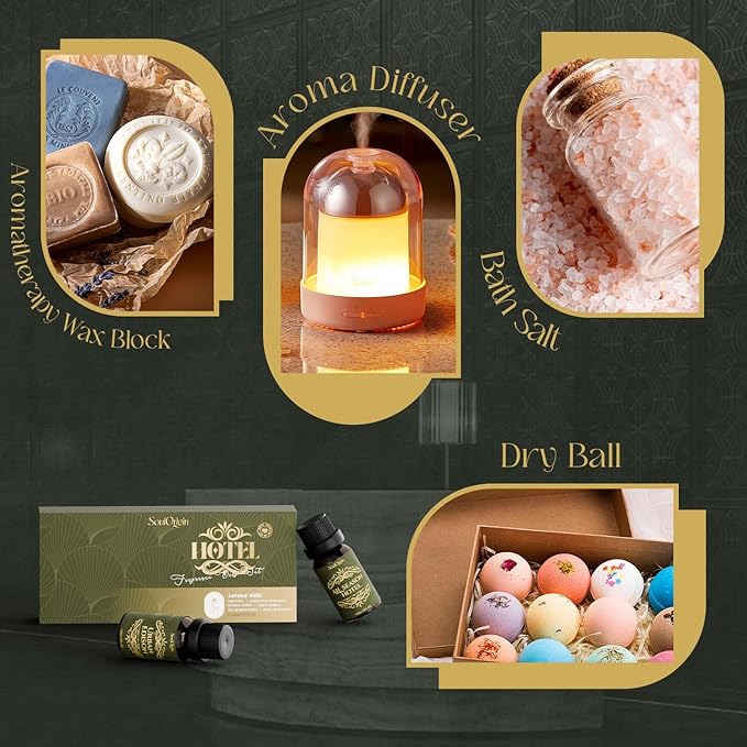 Hotel Diffuser Oils Gift Set, Hotel Collection Fragrance Oil, Luxury Scent Essential Oils Set for Diffuser Home, Inspired by The Four Season and More Scents, Gift for Women and Men - Bloomnest