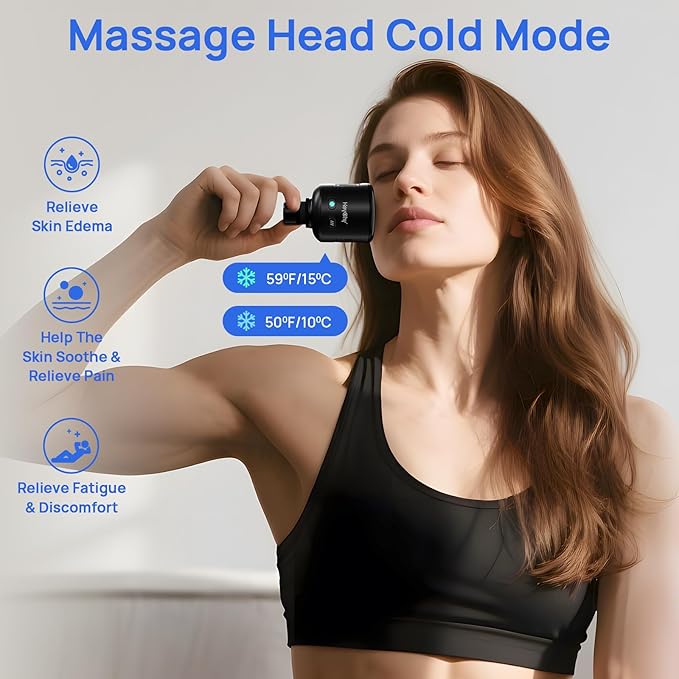 Massage Gun Head with Heat and Cold,Relief Muscle Pain Massage Gun Accessories,Deep Tissue Sports and Fitness Massager Heads,Rechargeable Massager Head,2025 Gifts for Man&Women - Bloomnest