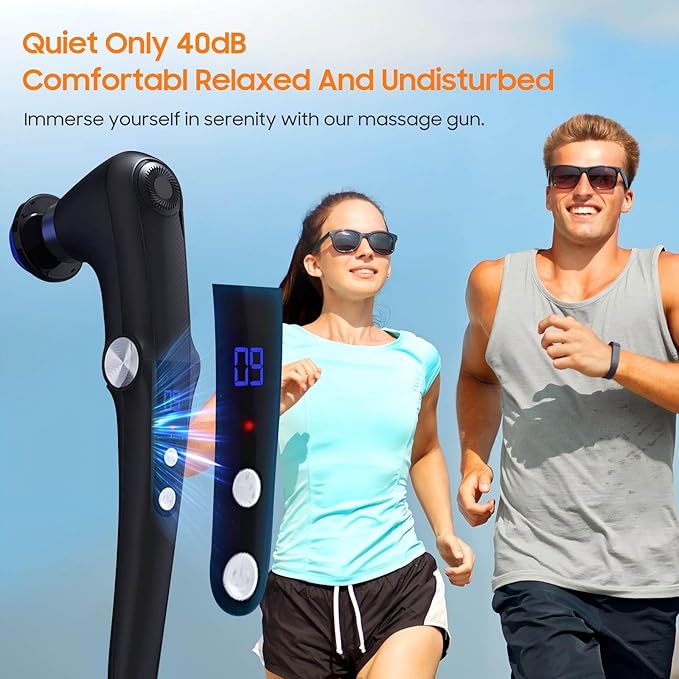 Massage Gun with 10 Replacement Heads, Massage Gun with Heat, Back Massager for Pain Relief Deep Tissue, Massager for Shoulder & Back Muscle Recovery, - Bloomnest