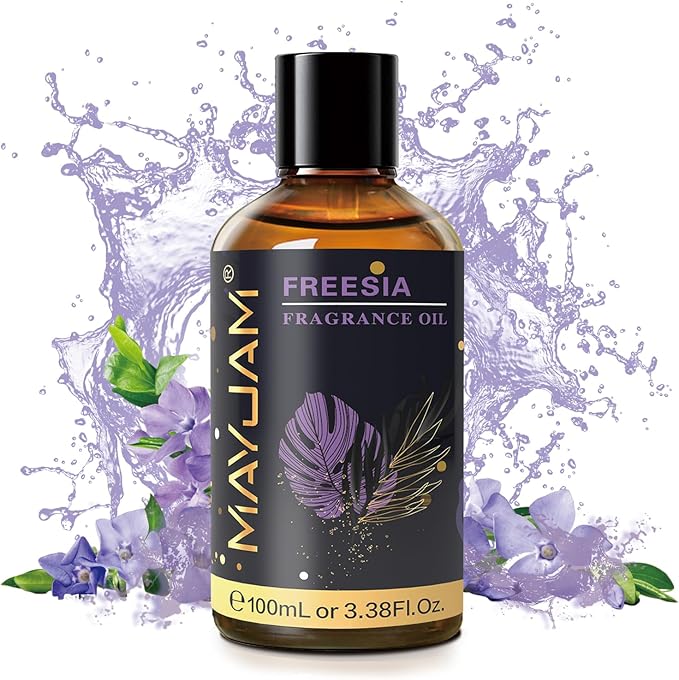 MAYJAM 100ML/3.38FL.OZ Freesia Fragrance Oils with Glass Dropper, Essential Oils for Diffusers for Home, Long Lasting Scented Oils for Diffusers Soap Candle Making - Bloomnest