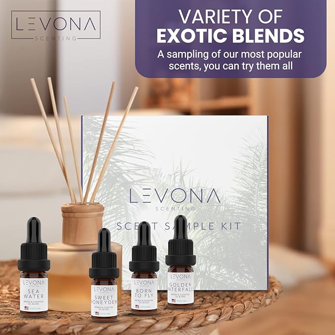 Levona Scent Essential Oils Set - Home Luxury Scents for Diffusers & Humidifiers, Ideal for Home Fragrance, Air Freshening, & Odor Elimination, Aromatherapy Gift Pack, Made in USA - 5 ml, Pack of 12 - Bloomnest