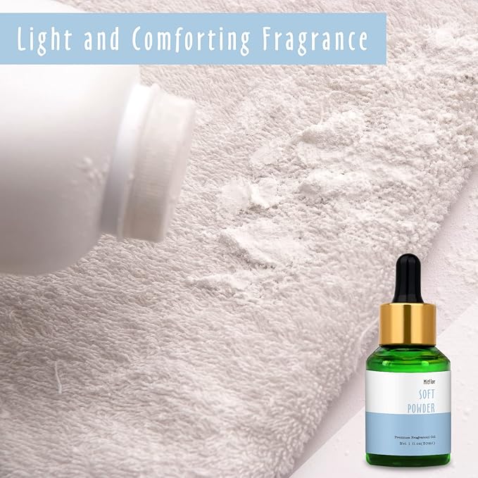 Soft Powder Fragrance Oil, MitFlor Single Scented Oil, Large Size Fragrance Oil for Diffuser, Soap & Candle Making Scent, Aromatherapy Oil, Clean Scent for Home Fragrance, 30ml - Bloomnest