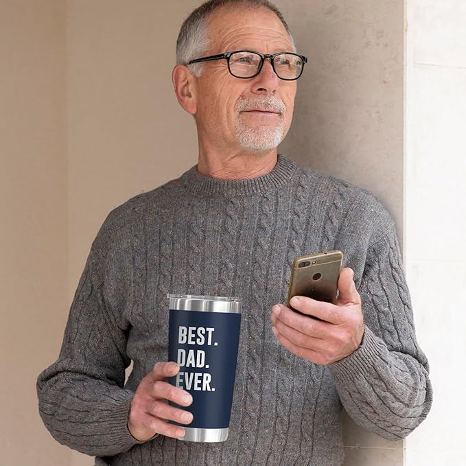 TEEZWONDER Gifts for Dad from Daughter Son - 20 oz Stainless Steel Insulated Coffee Tumbler with Lid - Birthday Gifts for Dad Who Wants Nothing, Mens Birthday Gift Ideas - Bloomnest