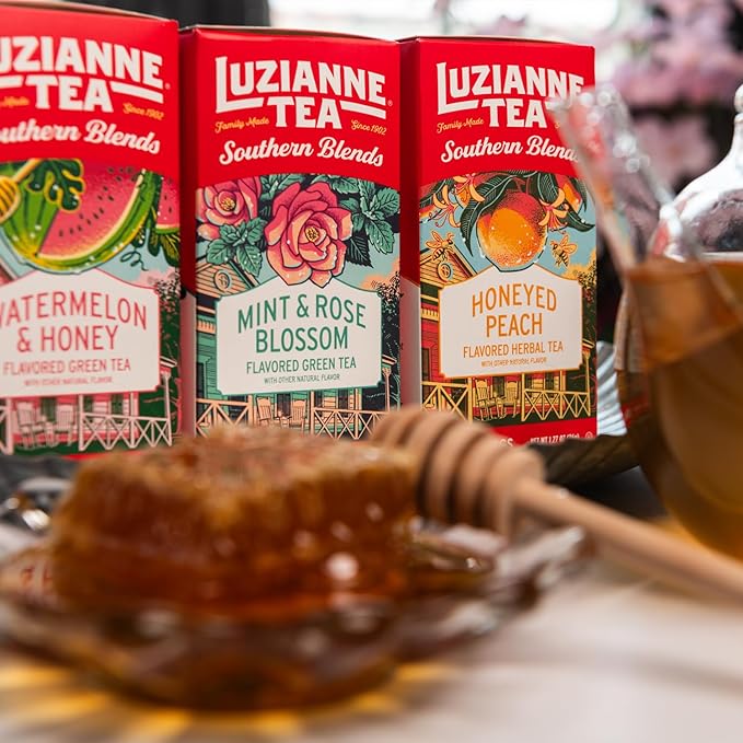 Luzianne Southern Blends Watermelon & Honey Flavored Herbal Tea Bags, 18ct Box (Pack of 1) - Bloomnest