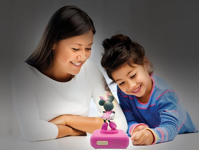 LEXiBOOK, Disney Minnie, Minnie Nightlight Alarm Clock, Sounds and Melodies, LCD Backlit Screen, Luminous, Snooze, Pink, RL800MN - Bloomnest