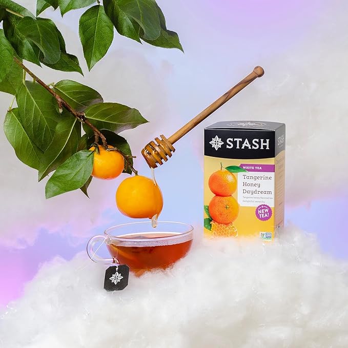Stash Tea Tangerine Honey Daydream White Tea - Caffeinated, Non-GMO Project Verified Premium Tea with No Artificial Ingredients, 18 Count (Pack of 6) - 108 Bags Total - Bloomnest