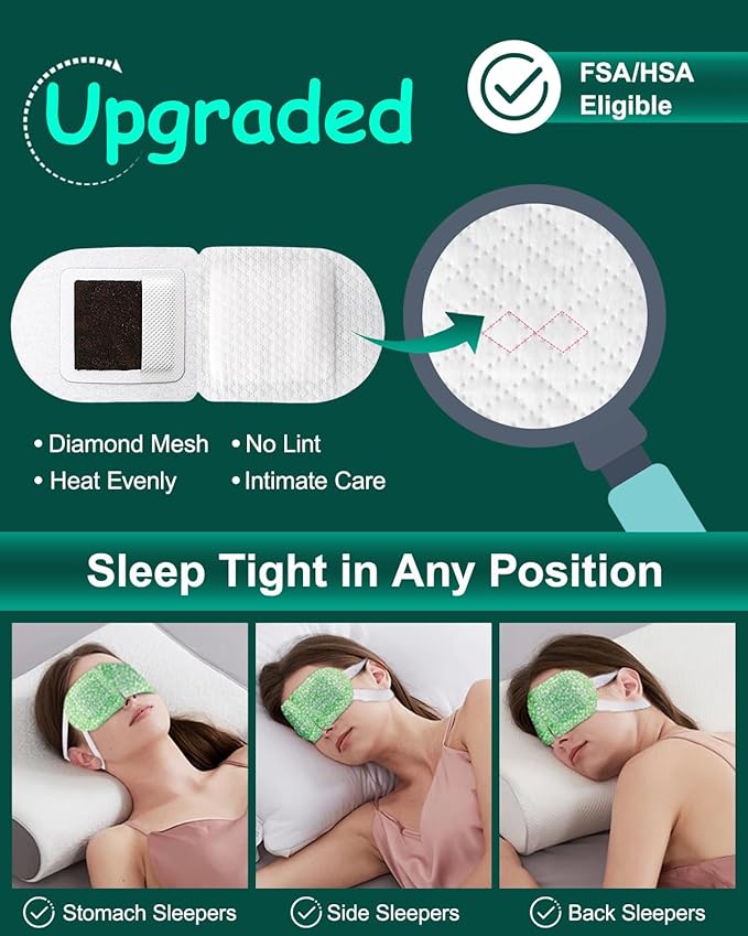 16 Packs Steam Eye Masks for Dry Eyes, Self Heating Warm Compress for Eyes Fatigue & Puffiness Relief, Disposable Heated Eye Mask Travel Essentials, Spa Relaxation Set for Women Christmas, Unscented - Bloomnest