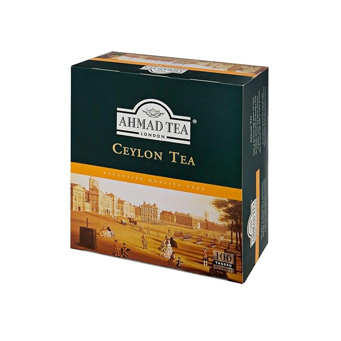Ahmad Tea Ceylon tagged teabags, no envelopes, 100 count (Pack of 1) - Bloomnest