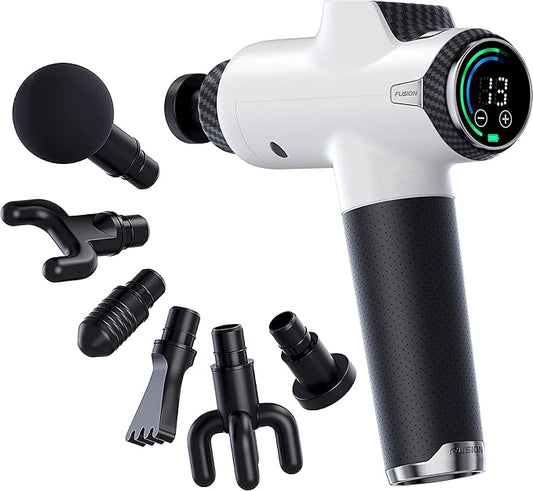 Fusion Black Pro Deep Tissue Massage Gun for Athletes - Percussion Muscle Massager for Pain Relief and Relaxation - Chiropractor Body Massager - Bloomnest