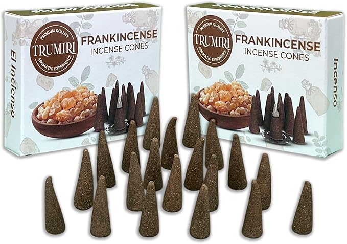 TRUMIRI Frankincense - Scented Incense Cones - Total 20 Cone Incense - Dual Pack of 10 Insence Cones - Incense Cones Scented - Cone Incense Scents - Insense Cones - Incent Cone TRUMIRI