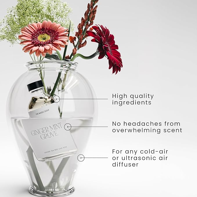 The Magic Scent Ginger Mint Grove Diffuser Oil - Hotel & Home Luxury Scents - Diffuser Oil Scents for Home Designed for Use in All Diffusers - 4 fl oz, 120 mL - Bloomnest