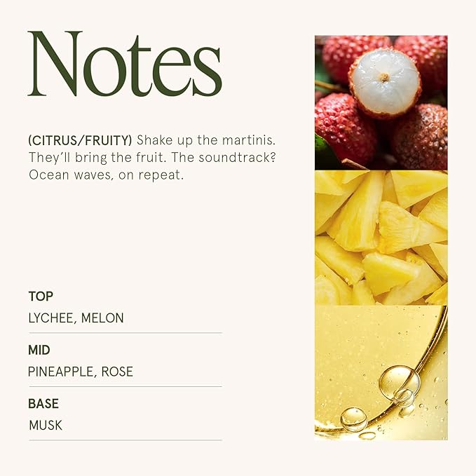 LA JOLIE MUSE Tahitian Lychee Candle - Lychee, Melon, Pineapple | 6 oz Natural Soy Wax | 40 Hours Clean Burn | Tropical Fruit Candle | Gift for Little Getaway - Bloomnest